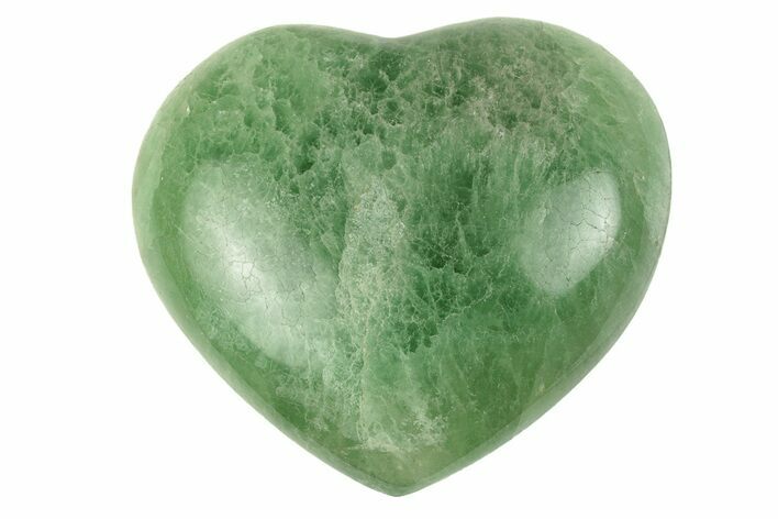 Polished Fluorescent Green Fluorite Heart - Madagascar #256194